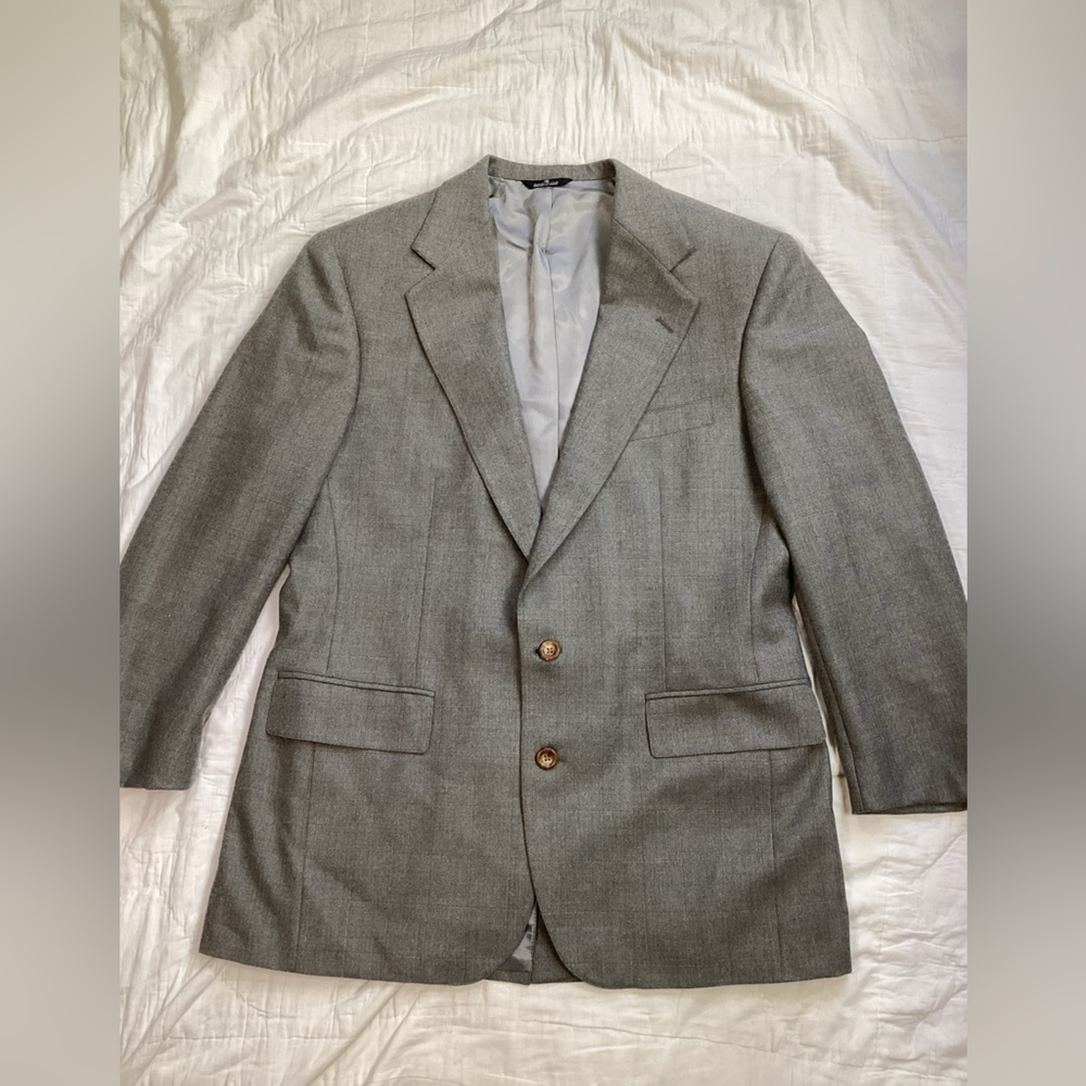 Mens‎ Polo University Club By Ralph Lauren Gray Plaid Wool Blazer Sport Jacket
